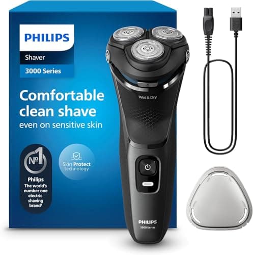 Image of Philips Electric Shaver 3000 Series (Model S3145/00) - Wet & Dry Electric Shaver for Men with SkinProtect Technology in Dark Moon, Pop-up Beard Trimmer, Cordless Shaver