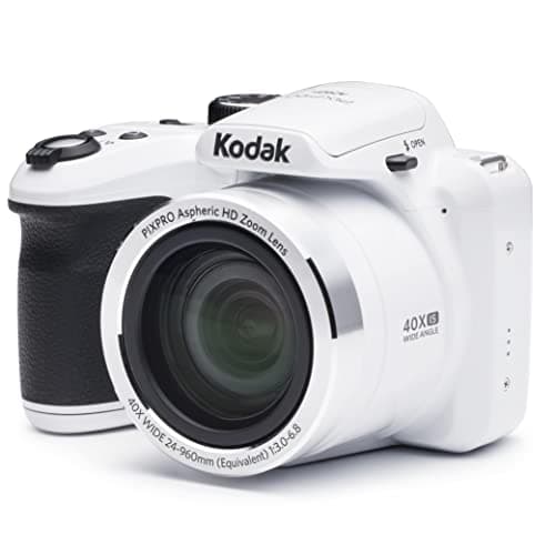 Image of KODAK Pixpro AZ401 - 16 Megapixel Digital Bridge Camera, Video Recording, 24mm Wide Angle, 7.6 cm LCD Screen, 180° Panorama - White (Renewed)