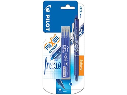 Image of Pilot Frixion Clicker Erasable Retractable Rollerball 0.7 mm Tip Pen with Three Refills - Blue, Single Pen