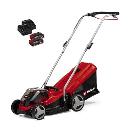 Image of Einhell Cordless Lawnmower with Battery (x2) and Charger (x2) 36V Power X-Change, 33cm Cutting Width, 30L Grass Box, Brushless Motor, 5 Cutting Heights GE-CM 36/33 Li