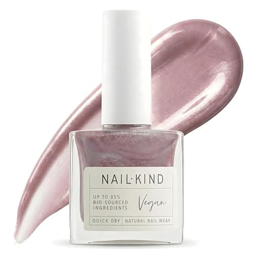 Image of NAILKIND Pink Shimmer Nail Polish - Glazed Cupcake - Shimmery Pink Nail Varnish - Vegan Nail Lacquer + Peta Certified + Cruelty Free - Quick Drying Long Lasting - Chip Resistant - 8ml