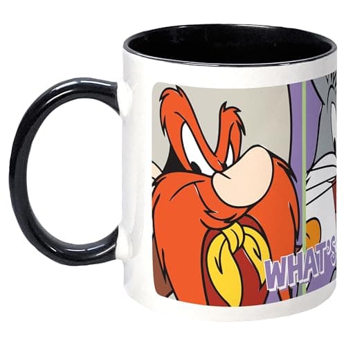 Image of Kapow Gifts Bugs Bunny Mug. Looney Tunes Whats Up Doc Elmer Yosemite Cartoon Retro Kitchen Novelty Gift Idea for him