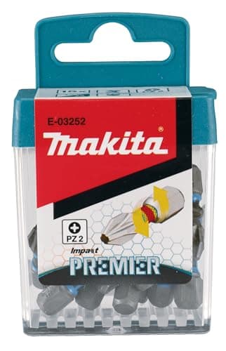 Image of Makita E-03252 Impact Premier Torsion Bit Set PZ2 25mm 15 Pieces