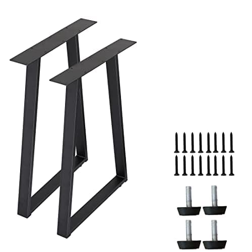 Image of H JINHUI Trapezoid Table Legs Set of 2, Heavy Duty Bench Legs, Industrial DIY Furniture Legs, Coffee Table Legs with Screws for DIY Table Desk Breakfast Bar Stand Bench Office Table (W50cm X H71cm)