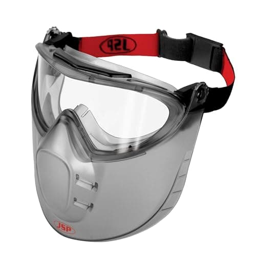 Image of JSP STEALTH 9200 Faceshield Protective Safety Goggles - Anti-mist N Rated - Lightweight Eye Protection - Moveable Faceshield - Adjustable Headband - EN 166 & EN 170