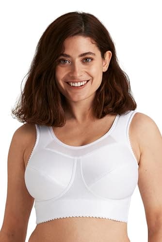 Image of Miss Mary of Sweden Cotton Simplex Womens Non-Wired Low Impact Sports Bra 46DD White