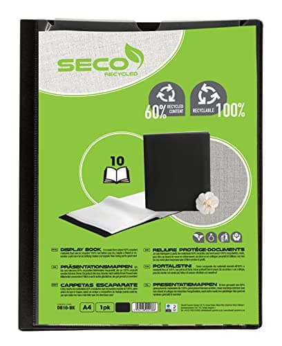 Image of Seco Db10-bk Display Book with 10 Pockets - Black
