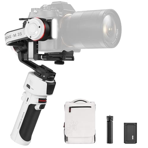Image of ZHIYUN Crane M3S Combo [Official] Lightweight 3-Axis Camera Stabilizer, Phone Clamp, Outdoor Travel Backpack, Portable Camera Gimbal for Compact Mirrorless Action Cameras, Smartphone, 705g