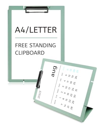Image of GAUENEEN Green Foldable Clipboard and Desktop Stand with Adjustable Buckles Easel Back - A4, Letter Size Paper Holder for School, Office and Business Use (9 x 13 inches)