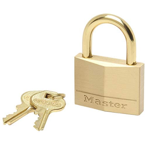Image of Master Lock 655EURD Key Padlock with Brass Body and Shackle, Gold, 6,8 x 5,5 x 1,4 cm