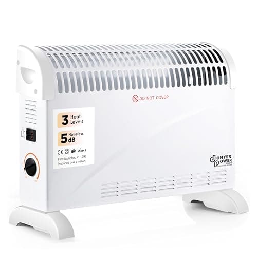 Image of DONYER POWER Convector Radiator Heater with Adjustable Thermostat Free Standing in White 2000W
