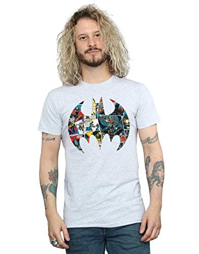 Image of DC Comics Men's Batman Comic Book Logo T-Shirt Sport Grey XXXX-Large