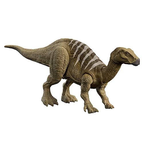Image of Jurassic World Dominion Roar Strikers Iguanadon Dinosaur Action Figure with Attack Motion and Sound, Toy Gift with Physical and Digital Play