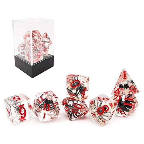 Image of Bescon Novelty Spider Polyhedral Dice Set, Black Spider RPG Dice set of 7