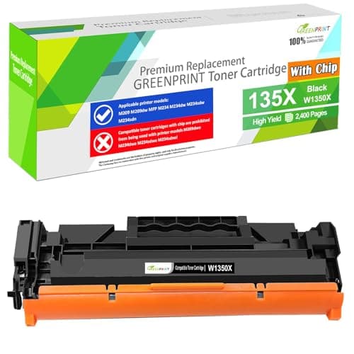 Image of [ WITH CHIP] Compatible Toner Cartridge 135X W1350X High Yield 2400 Pages for H P W1350A M207dw M209 M209d M209dw M234 M234d M234dw M234sdw M234sdn M235sdw, Can't Work with H P + Model End with ''e''