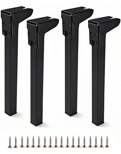 Image of XWHLXY Folding Table Legs -4 Pack Metal Foldable Furniture Legs Height 11.8''/30cm Replacement Feet for DIY Desks,Coffee,Portable Laptop,Camping Tables. with Screws