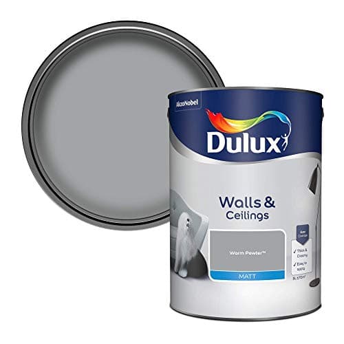 Image of Dulux Walls & Ceilings Matt Emulsion Paint - Warm Pewter - 5L
