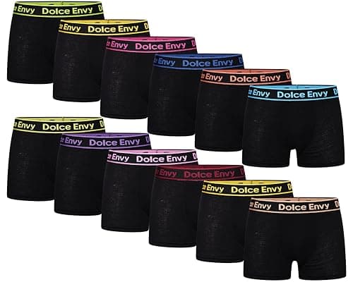 Image of DOLCE ENVY 12-Pack Men's Boxers Shorts Assorted Colour Soft Cotton Elevate Your Underwear Collection with Premium Comfort Trunks (UK, Alpha, M, Regular, Regular, 12 ASSORTED)