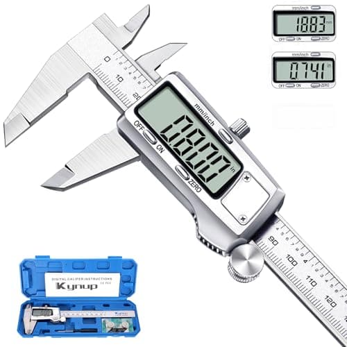 Image of Kynup Digital Caliper 150mm / 6 Inch, Stainless Steel Electronic Vernier Caliper with Inch/Metric Conversion, Precision Measuring Tool for DIY, Woodworking & Engineering