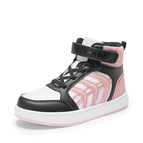 Image of DREAM PAIRS Boys Girls Sneaker High Top Basketball Shoes Kids LilLegends JuniorFly Jumpers Sports Shoes for Athletic School Gym,Size 11 Little Kid,White/Pink/Black,SDFS2422K