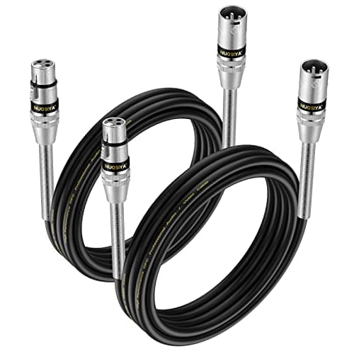 Image of NUOSIYA XLR Cable 3M 2 Pack Balanced XLR Male to Female 3 Pin DMX Microphone Cable Patch Extension Leads(9.84FT)