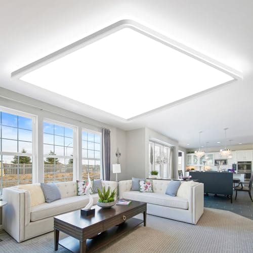 Image of zemty 36W 4200LM 42CM LED Ceiling Light, 3000K/4500K/6000K Bathroom Lights Waterproof, Square Flush Modern Ceiling Lighting for Kitchen Bedroom Living Room Office