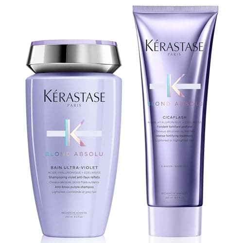 Image of Kérastase Blond Absolu Bain Ultra-Violet 250ml & Blond Absolu Cicaflash Conditioner 250ml Duo