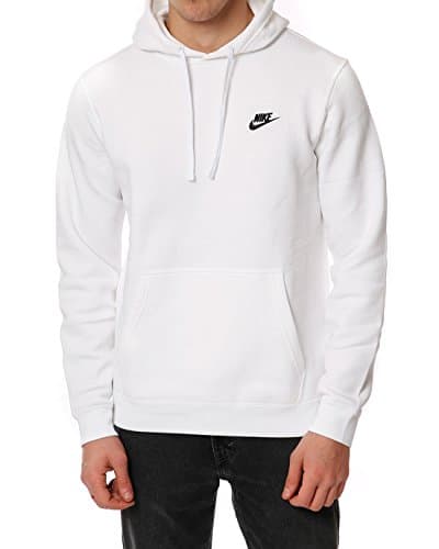 Image of NIKE Men Sportswear Club Fleece Hoodie - White/White/Black, M