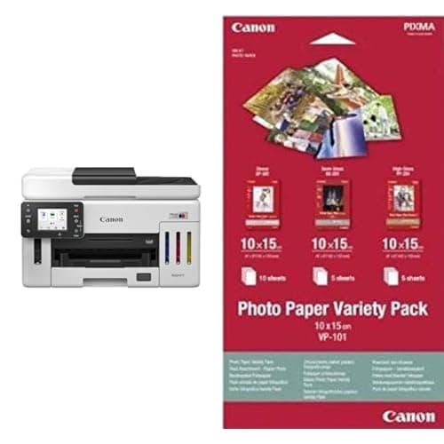 Image of Canon MAXIFY GX6150 Compact Office Printer - Colour Printers & Scanners All-in-One Wireless | MegaTank Inkjet Printer, Copier, Scanner | Wi-Fi, Ethernet & USB Connectivity & 10 x 15 cm Photo Paper