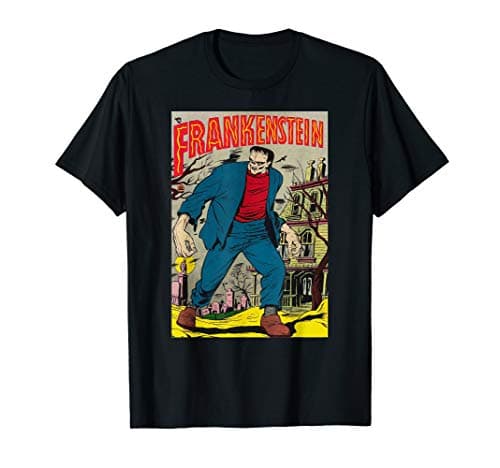 Image of Classic Monster Poster Horror Comic Book Frankenstein T-Shirt