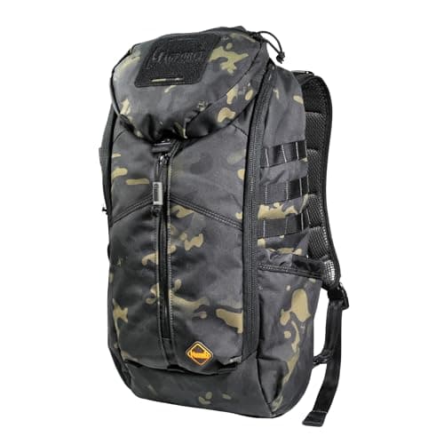 Image of Magforce Pioneer Hiking Backpack, Lightweight Outdoor Backpack with Molle System, 500D Ballistic Nylon, Large Capacity, Multiple Compartments & Carry Strap, Black Camouflage, 20 Liter