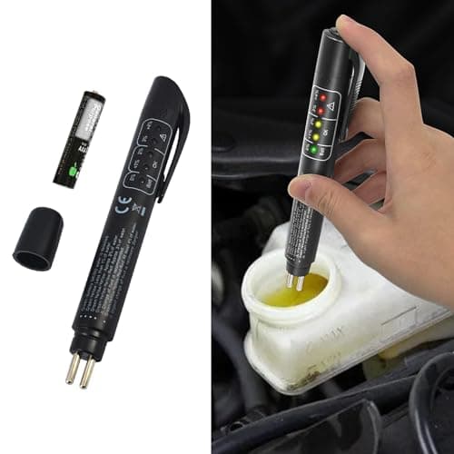 Image of Kutyu Brake Fluid Liquid Tester Pen, Brake Fluid Tester, Auto Brake Diagnostic Testing Tool with 5 LED Indicators, Car Parts Brake Oil Tester Universal for Check Engine DOT3 DOT4 DOT5 Brake Fluid
