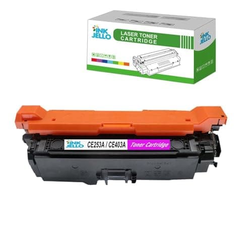 Image of InkJello Toner Cartridge For Printer, Compatibile with HP Colour LaserJet CM3530 CM3530fs CP3520 CP3525 CP3525dn CP3525n CP3525x CE253A (Magenta, 1-Pack)