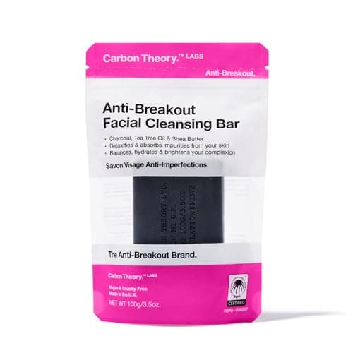 Image of Carbon Theory Anti-Breakout Shea Butter Face Cleansing Bar, Soap Bar for Oily Skin, Removes Impurities, Hydrates and Helps Regulate Excess Oils 100g