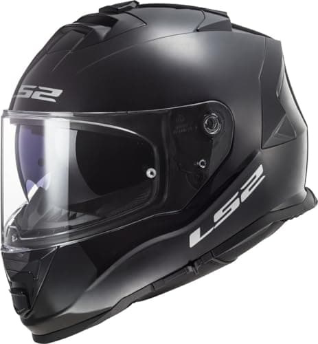 Image of LS2 FF800 STORM II Dual Visor Full Face Motorcycle Helmet. SOLID GLOSS BLACK (L) 59-60cm