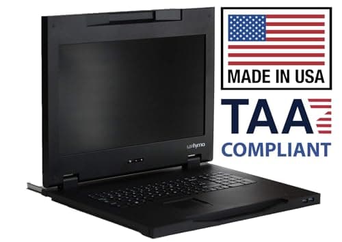 Image of UPtyma KVM Console 17.3 Full HD - 1U Rackmount Console Rack - Server Rack Mount Monitor with 1920 x 1080 Resolution - Rackmount Monitor with VGA and Display Port