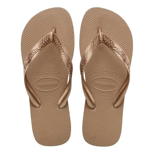 Image of Havaianas Top Tiras Women Flip Flop, Rose Gold, 3/4 UK