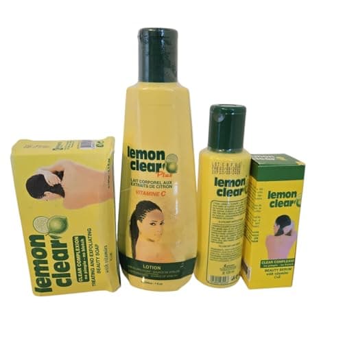 Image of Lemon Clear Body Lotion Enriched With Vitamin C & E, Soap, Serum & Oil 4 in 1
