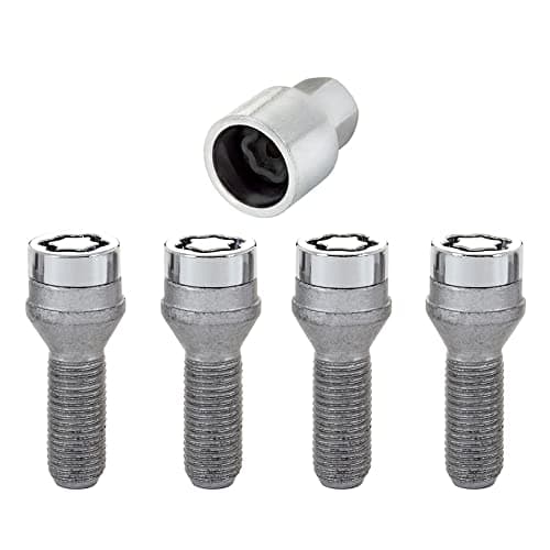 Image of McGard 27000SU Wheel Lock Bolts SU M14 x 1,5, cone seat, shaft length 31,0 mm, Overall length 53,6 mm, Hex size 19mm, Key diameter 25,8 mm, Chrome