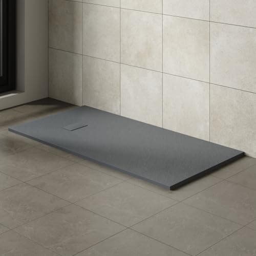 Image of Aquariss 1700x900mm SMC Anti Slip Shower Base Tray Rectangular for Shower Enclosure Anthracite