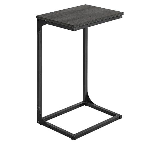 Image of VASAGLE C-Shaped Side Table, Bedside Table, Sofa Side Table, with Metal Frame, Industrial, for Living Room, Bedroom, Misty Grey and Ink Black LET353B68