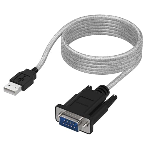 Image of SABRENT USB Serial Cable, USB to RS232 DB9 Converter Cable, compatible with routers, switches, CNC machines, PLCs, printers, surveillance cameras, barcode scanners, ECG machines etc. (SBT-USC6K)