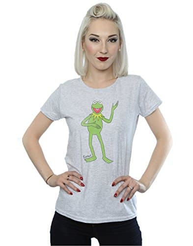Image of Muppets Disney Women's The Classic Kermit T-Shirt Medium Heather Grey