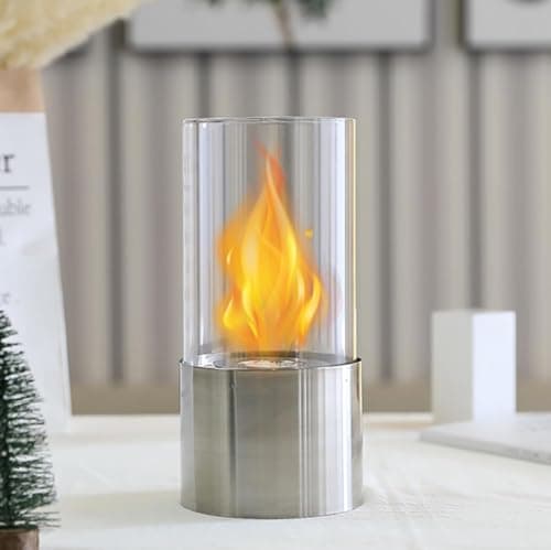 Image of JHY DESIGN 22cm High Stainless Steel Tabletop Fireplace Table top Fire Bowl Pot Fire Pit for Indoor Outdoor Garden