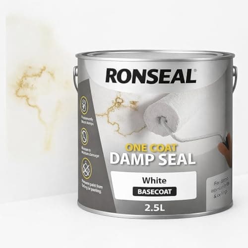 Image of One Coat Damp Seal White 2.5L – Damp Proof Paint & Mould Protection – Anti Mould Paint for Bathroom & Interior Walls – White Sealant to Cover Damp Stains