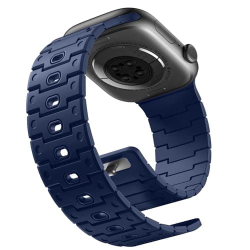 Image of Bandletic Magnetic Strap Compatible with Apple Watch Straps - for iWatch Ultra 3/2/1 49mm, Series 11/10 46mm, 9/8/7 45mm, SE3/SE2/6/5/4 44mm, 3/2/1 42mm, Soft Silicone Strap for Women Men