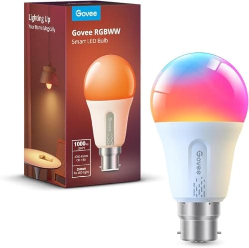 Image of Govee Smart Bulb RGBWW, 1000lm Wi-Fi LED Bulbs B22, Smart Light Dimmable, DIY 16 Million Color, 64 Dynamic Scenes, Compatible with Alexa, Google Assistant, Matter, 1 Pack