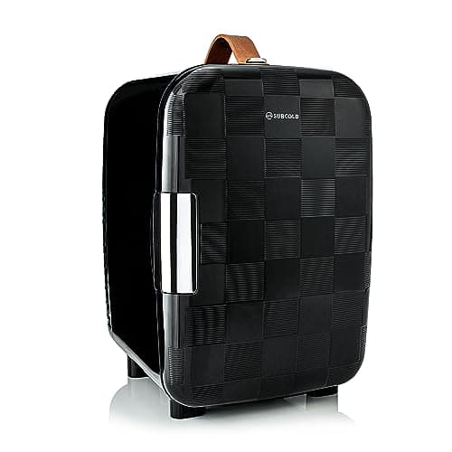 Image of Subcold Pro10 Luxury Mini Fridge Cooler | Compact 10L Portable Small Fridge 12V & 240V | Efficient, Quiet Cooling System | Ideal for Bedroom, Office, Beauty & Car |(Chequer Black)