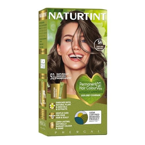 Image of Naturtint Permanent Hair Colour Gel 5A Light Ash Chestnut, Plant Enriched, Biobased, Ammonia Free, Long Lasting Grey Coverage and Radiant Colour, Nourishment and Protection