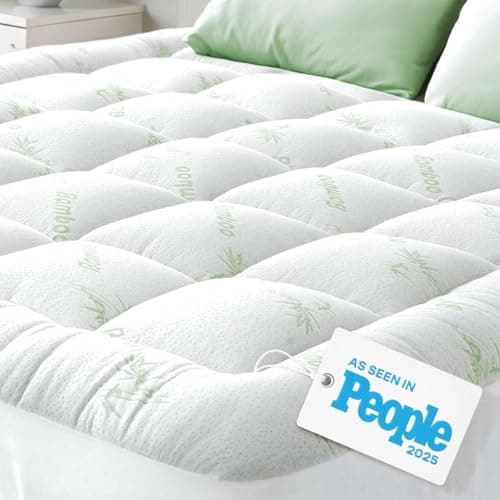 Image of Mattress Topper Cloud-Like Comfort - Ultra-Soft, Breathable, and Cooling Bamboo Viscose Protection - 135x190cm, Deep Fit